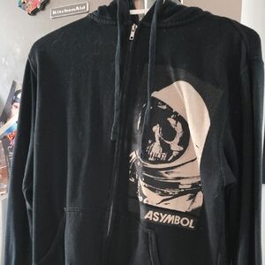 ASYMBOL Black Men's ZIP UP Sweater